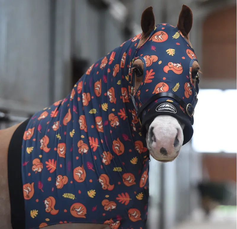 Weatherbeeta Printed Stretch Hood With Zip Squirrel Print